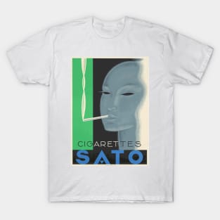 Cigarettes Sato - Vintage Art Deco Advertising Poster Design T-Shirt